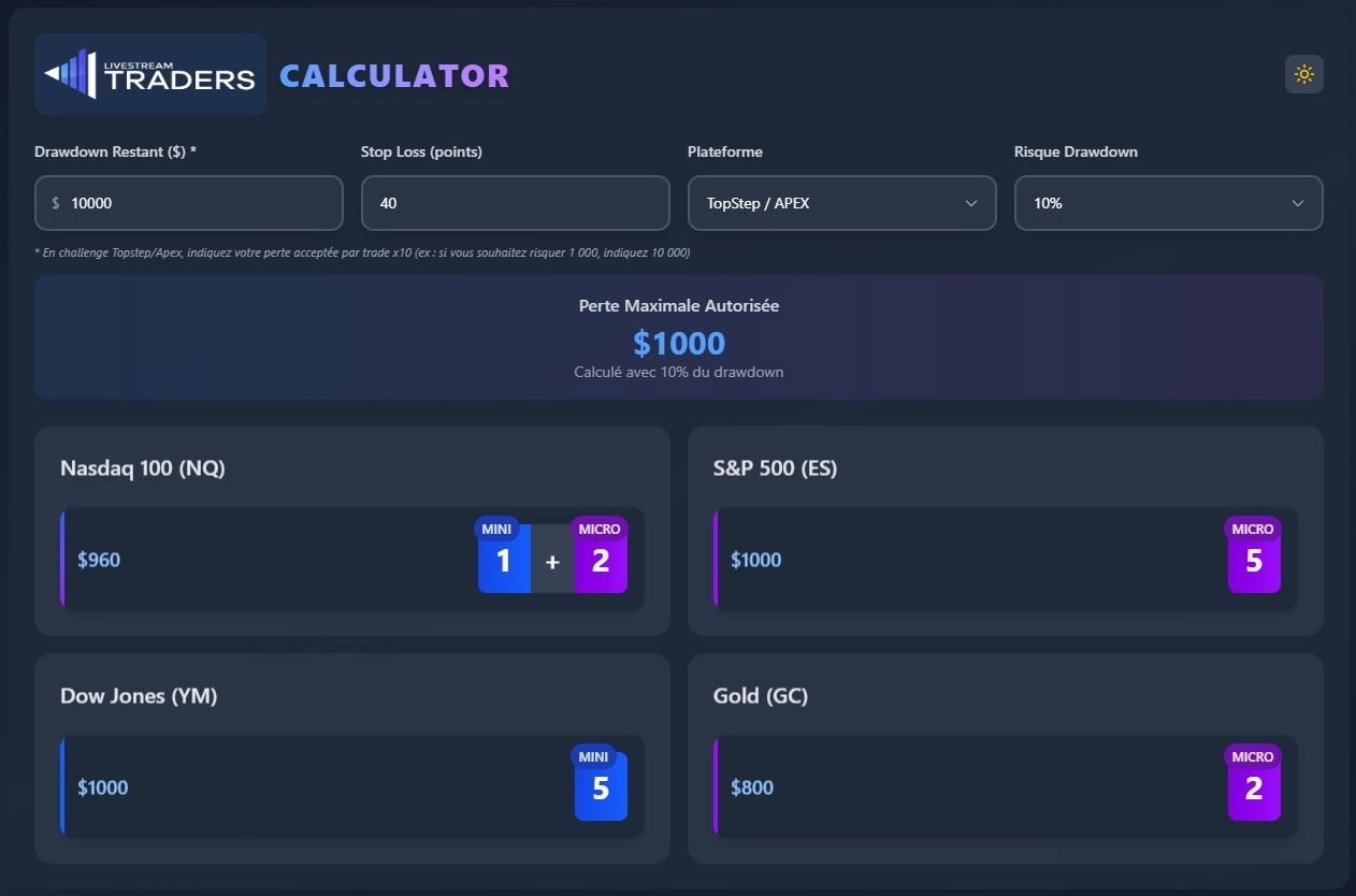 Livestream Calculator Dark Mode
